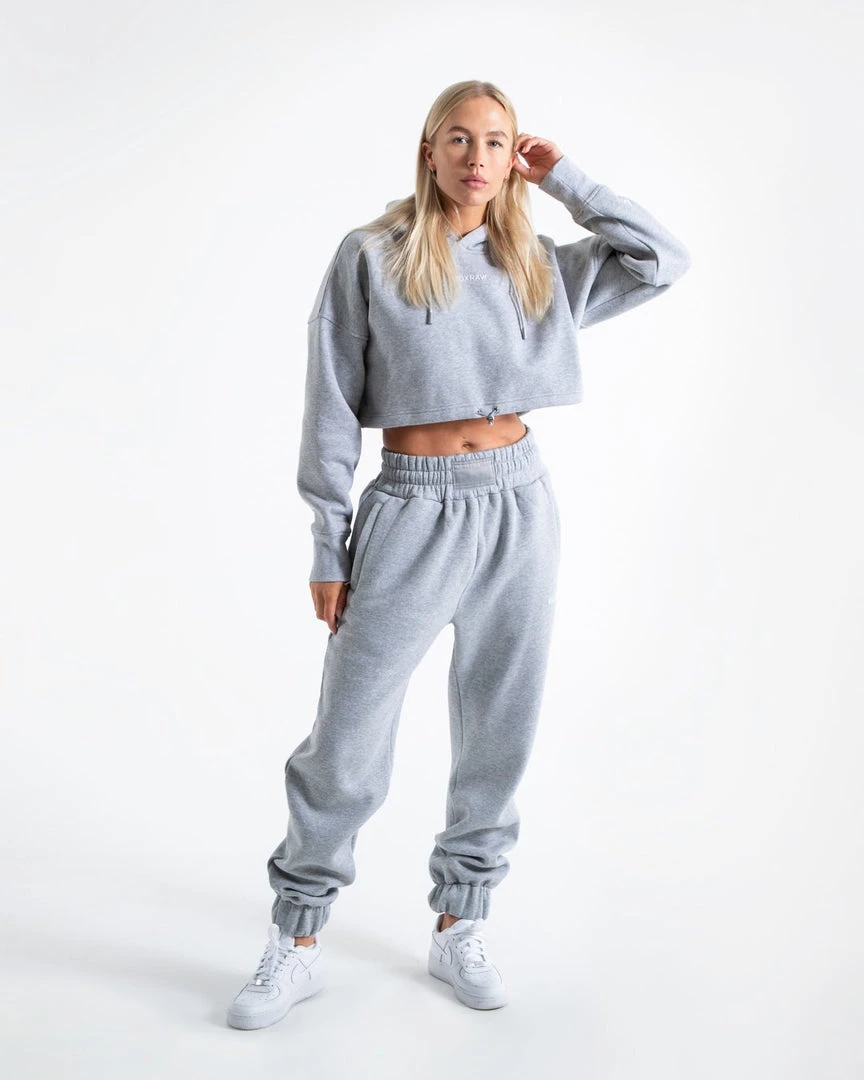 BOXRAW Women Johnson Cropped Hoodie - Grey Clothing 2 BOXRAW Women Johnson Cropped Hoodie - Grey Clothing