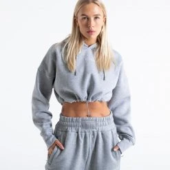 BOXRAW Women Johnson Cropped Hoodie - Grey Clothing 10 BOXRAW Women Johnson Cropped Hoodie - Grey Clothing