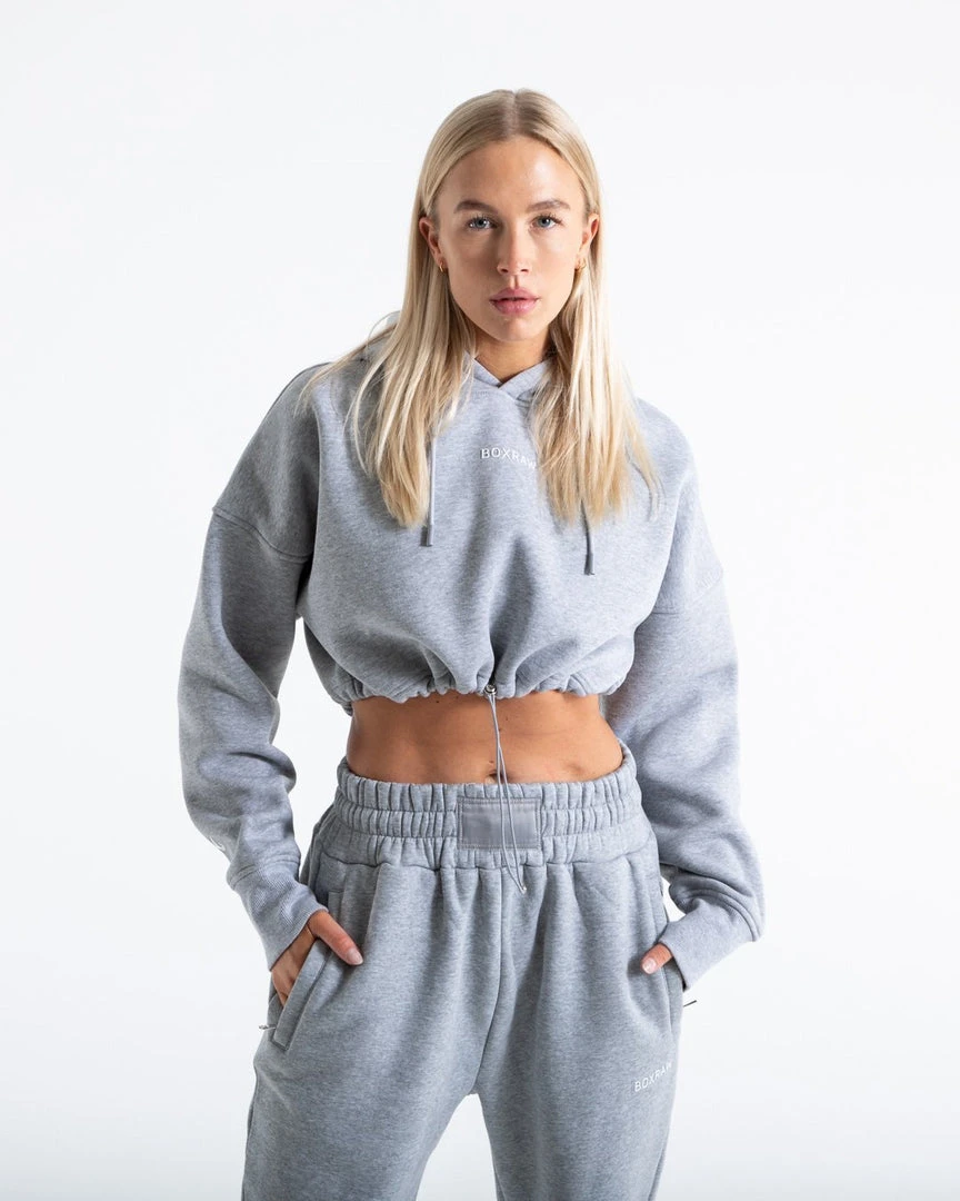BOXRAW Women Johnson Cropped Hoodie - Grey Clothing 3 BOXRAW Women Johnson Cropped Hoodie - Grey Clothing