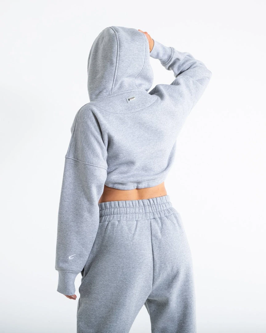 BOXRAW Women Johnson Cropped Hoodie - Grey Clothing 5 BOXRAW Women Johnson Cropped Hoodie - Grey Clothing