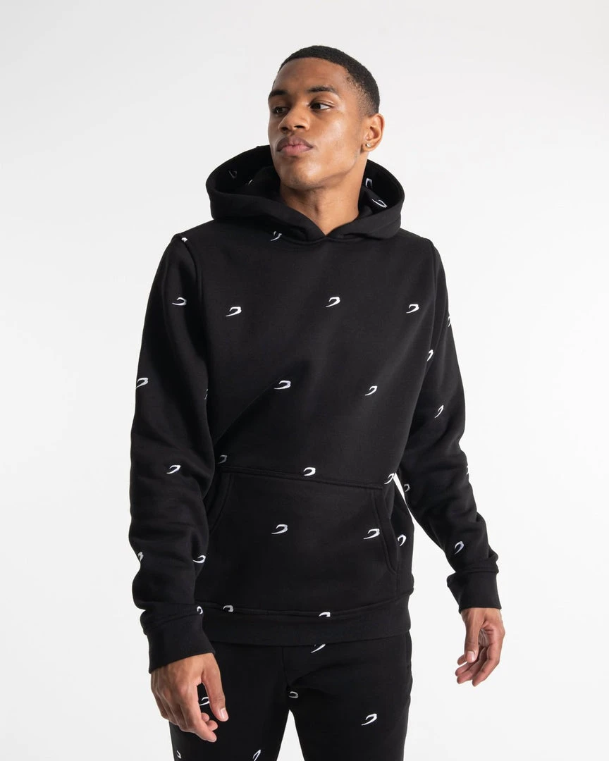 BOXRAW Men All Over Strike Hoodie - Black Clothing 1 BOXRAW Men All Over Strike Hoodie - Black Clothing