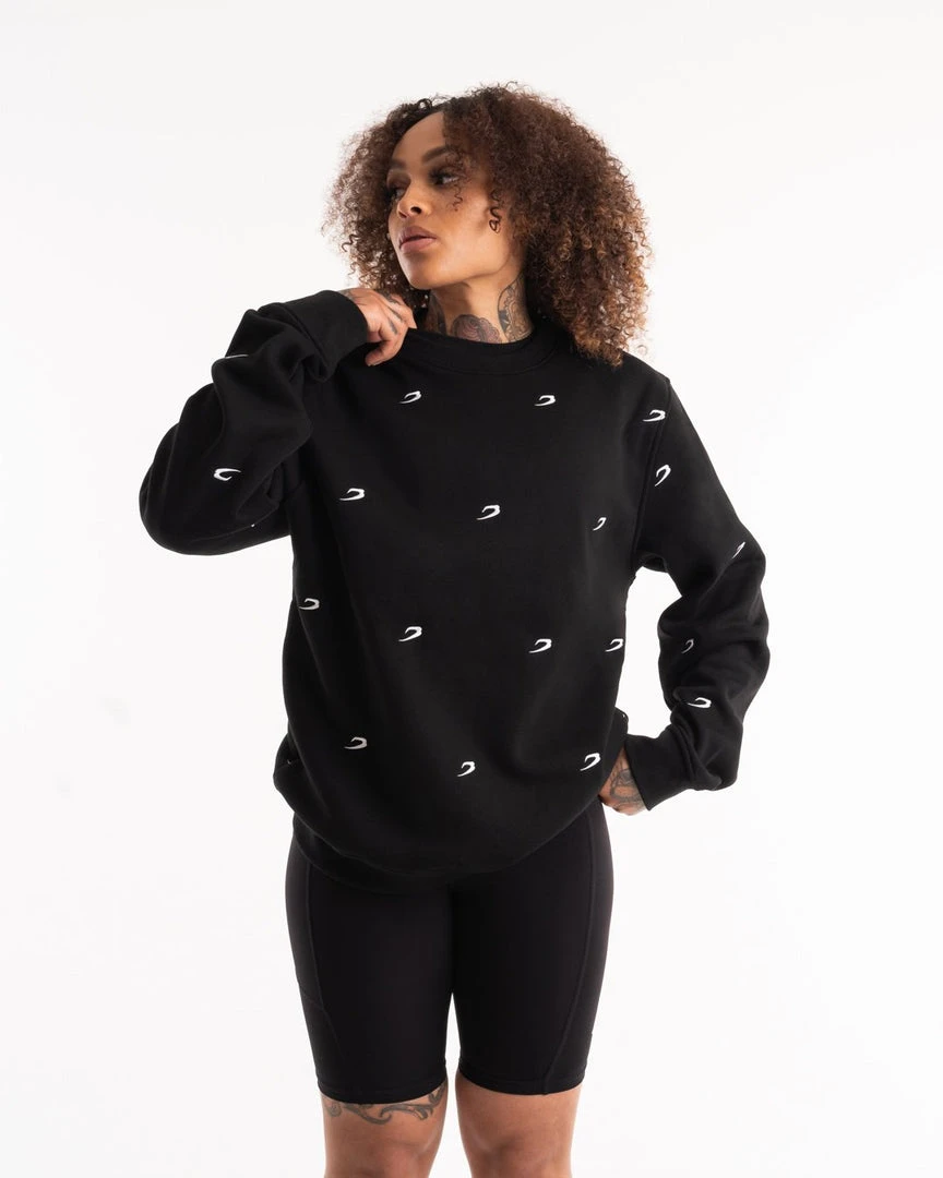 BOXRAW Women All Over Strike Sweatshirt - Black Clothing
