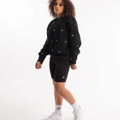 BOXRAW Women All Over Strike Sweatshirt - Black Clothing