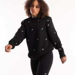 BOXRAW Women All Over Strike Sweatshirt - Black Clothing