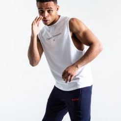 BOXRAW Men Chasing Greatness Muscle Tank - White Clothing