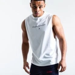 BOXRAW Men Chasing Greatness Muscle Tank - White Clothing