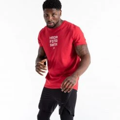 BOXRAW Men Clothing HRDR FSTR SMTR T-Shirt - Red