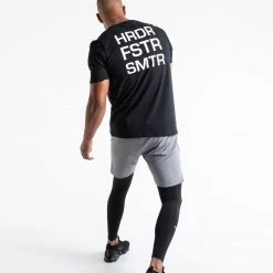 BOXRAW Men HRDR FSTR SMTR T-Shirt - Black Clothing