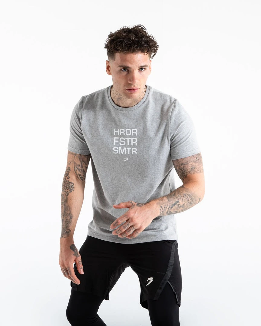 BOXRAW Men HRDR FSTR SMTR T-Shirt - Grey Clothing 1 BOXRAW Men HRDR FSTR SMTR T-Shirt - Grey Clothing