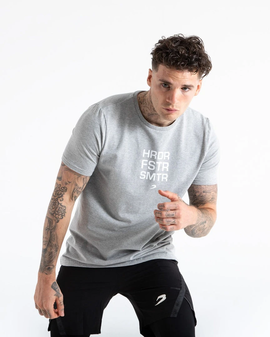 BOXRAW Men HRDR FSTR SMTR T-Shirt - Grey Clothing 3 BOXRAW Men HRDR FSTR SMTR T-Shirt - Grey Clothing