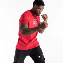 BOXRAW Men Clothing HRDR FSTR SMTR T-Shirt - Red