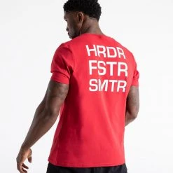 BOXRAW Men Clothing HRDR FSTR SMTR T-Shirt - Red