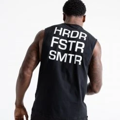 BOXRAW Men Clothing HRDR FSTR SMTR Muscle Tank - Black