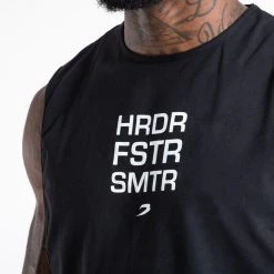 BOXRAW Men Clothing HRDR FSTR SMTR Muscle Tank - Black