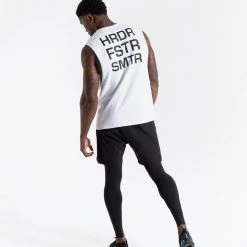 BOXRAW Men HRDR FSTR SMTR Muscle Tank - White Clothing
