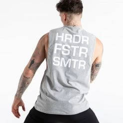 BOXRAW Men HRDR FSTR SMTR Muscle Tank - Grey