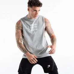 BOXRAW Men HRDR FSTR SMTR Muscle Tank - Grey