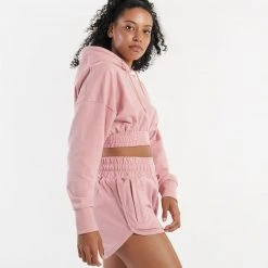 BOXRAW Women Kim Cropped Hoodie - Pink