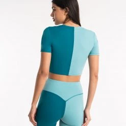 BOXRAW Women New Releases Lisa Crop Top - Teal