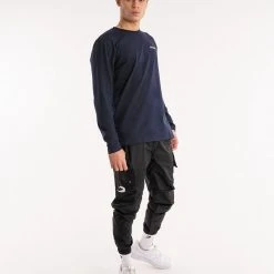 BOXRAW Men BOXRAW Long Sleeve T-Shirt - Navy Clothing