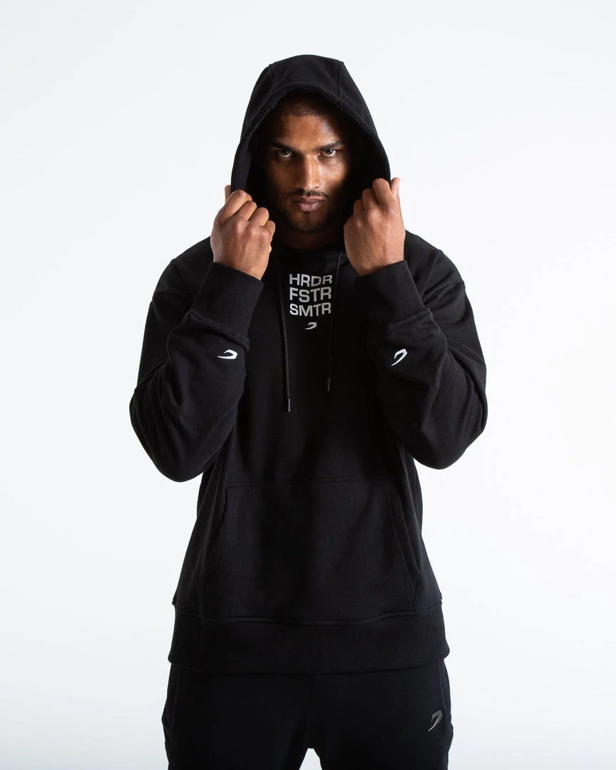 BOXRAW Men Clothing HRDR FSTR SMTR Unisex Hoodie - Black 1 BOXRAW Men Clothing HRDR FSTR SMTR Unisex Hoodie - Black