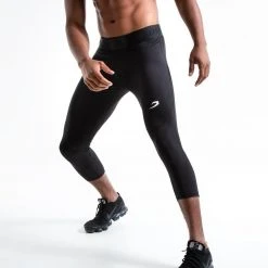 BOXRAW Men Saddler Compression 3/4 Leggings - Black Shorts