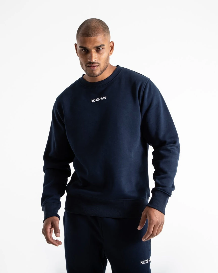BOXRAW Men Johnson Sweatshirt - Navy 1 BOXRAW Men Johnson Sweatshirt - Navy