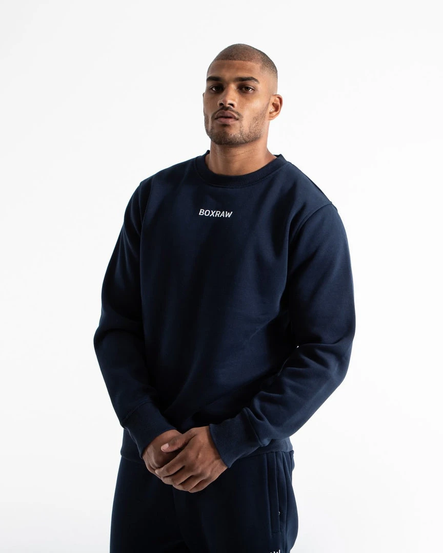 BOXRAW Men Johnson Sweatshirt - Navy 3 BOXRAW Men Johnson Sweatshirt - Navy