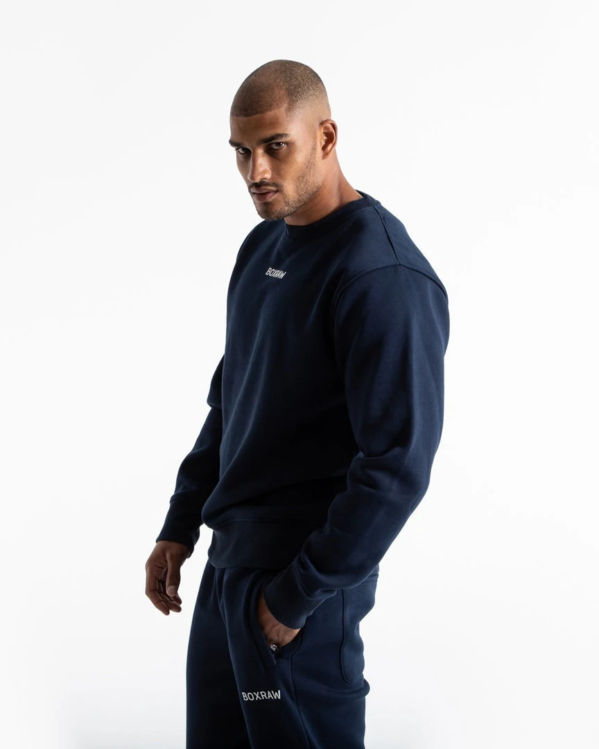 BOXRAW Men Johnson Sweatshirt - Navy 4 BOXRAW Men Johnson Sweatshirt - Navy
