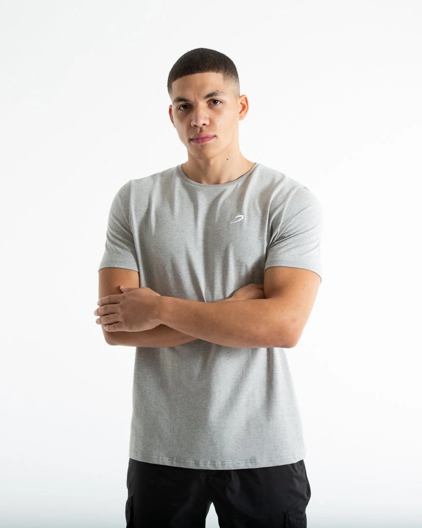 BOXRAW Men Strike T-Shirt - Grey Marl 3 BOXRAW Men Strike T-Shirt - Grey Marl