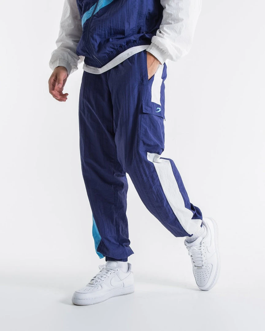 BOXRAW Men Walker Track Bottoms - White/Navy 1 BOXRAW Men Walker Track Bottoms - White/Navy