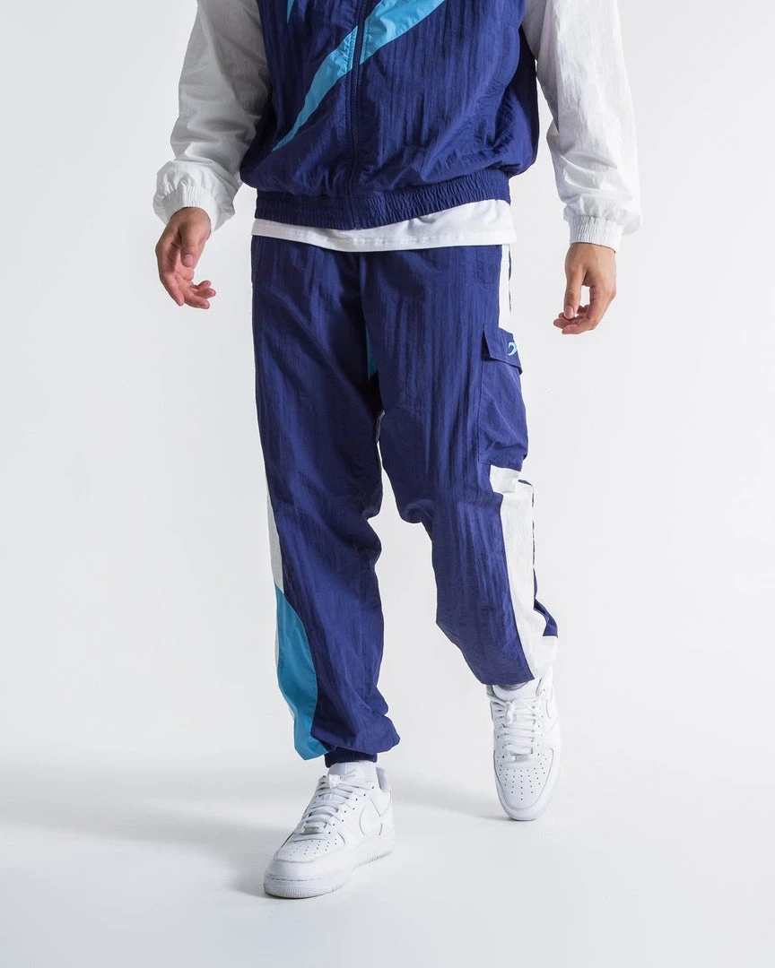 BOXRAW Men Walker Track Bottoms - White/Navy 4 BOXRAW Men Walker Track Bottoms - White/Navy