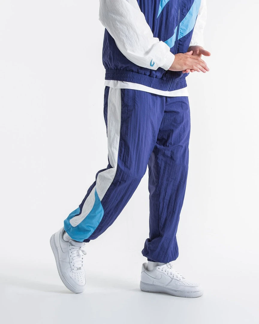 BOXRAW Men Walker Track Bottoms - White/Navy 3 BOXRAW Men Walker Track Bottoms - White/Navy