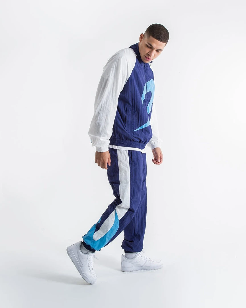 BOXRAW Men Walker Track Bottoms - White/Navy 2 BOXRAW Men Walker Track Bottoms - White/Navy