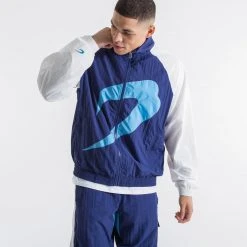 BOXRAW Men Walker Track Jacket - White/Navy Clothing