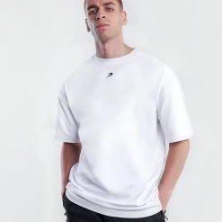 BOXRAW Men Oversized Strike T-Shirt - White Clothing