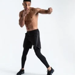 BOXRAW Men Pep Shorts (2-In-1 Training Tights) - Black Boxing Essentials