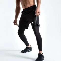 BOXRAW Men Pep Shorts (2-In-1 Training Tights) - Black Boxing Essentials