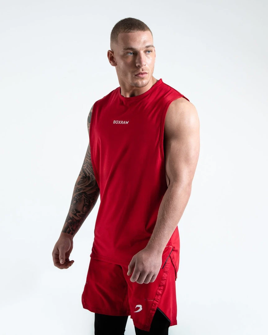 BOXRAW Men Clothing SMRT-TEC Muscle Tank - Red 1 BOXRAW Men Clothing SMRT-TEC Muscle Tank - Red