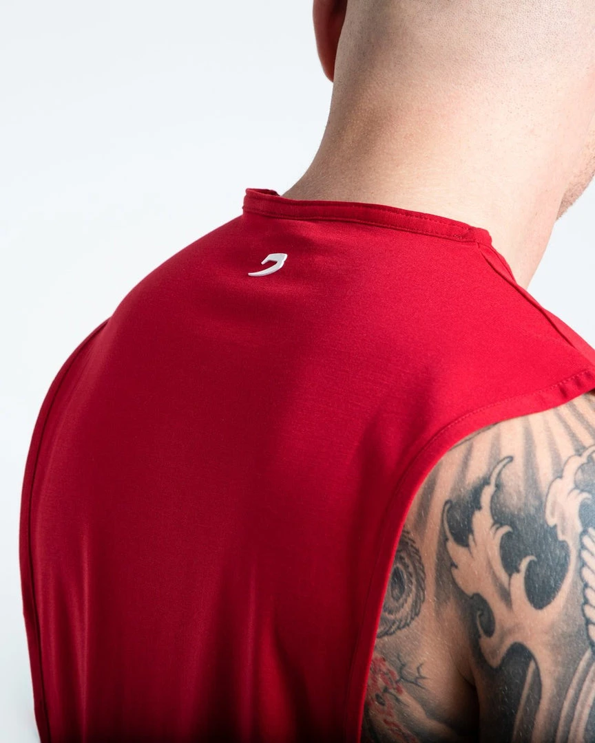 BOXRAW Men Clothing SMRT-TEC Muscle Tank - Red 5 BOXRAW Men Clothing SMRT-TEC Muscle Tank - Red