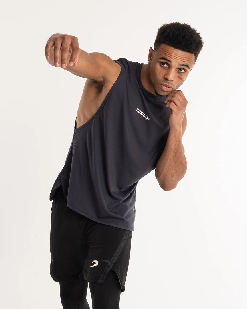 BOXRAW Men SMRT-TEC Muscle Tank - Charcoal 3 BOXRAW Men SMRT-TEC Muscle Tank - Charcoal