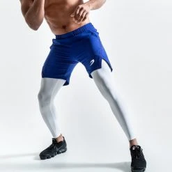 BOXRAW Men Pep Shorts (2-In-1 Training Tights) - Blue/White