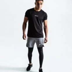 BOXRAW Men Pep Shorts (2-In-1 Training Tights) - Grey/Black