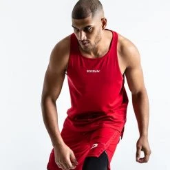 BOXRAW Men Clothing SMRT-TEC Stringer Tank - Red 14 BOXRAW Men Clothing SMRT-TEC Stringer Tank - Red