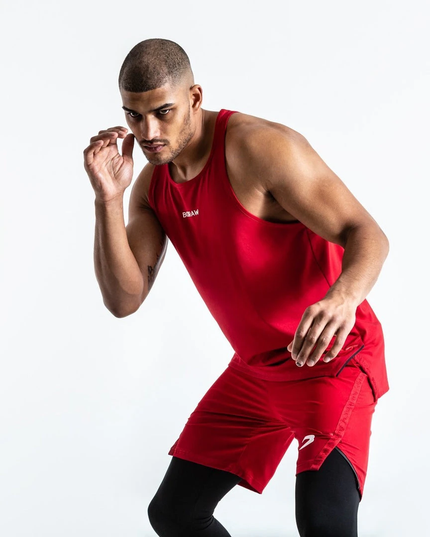 BOXRAW Men Clothing SMRT-TEC Stringer Tank - Red 4 BOXRAW Men Clothing SMRT-TEC Stringer Tank - Red