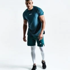 BOXRAW Men Pep Shorts (2-In-1 Training Tights) - Green/White Clothing