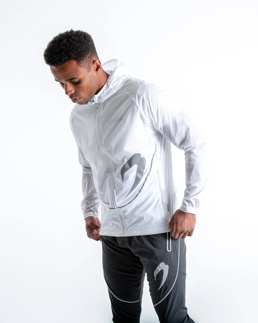 BOXRAW Men Sanchez Windbreaker Jacket - White 1 BOXRAW Men Sanchez Windbreaker Jacket - White