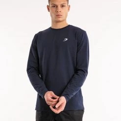 BOXRAW Men Strike Long Sleeve T-Shirt - Navy Clothing