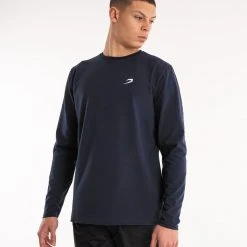 BOXRAW Men Strike Long Sleeve T-Shirt - Navy Clothing
