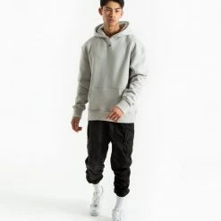 BOXRAW Men Strike Logo Hoodie - Grey Stone